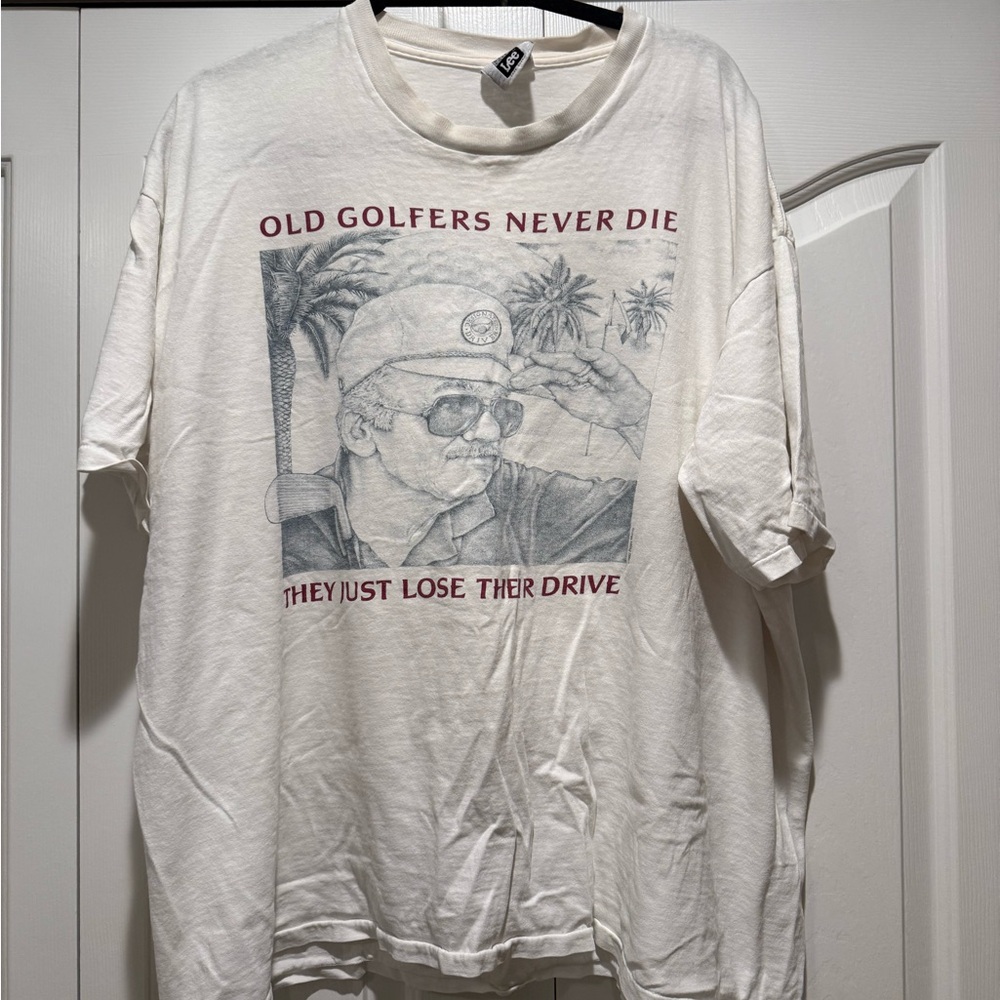 Lee White Graphic Tee with Golfer Print